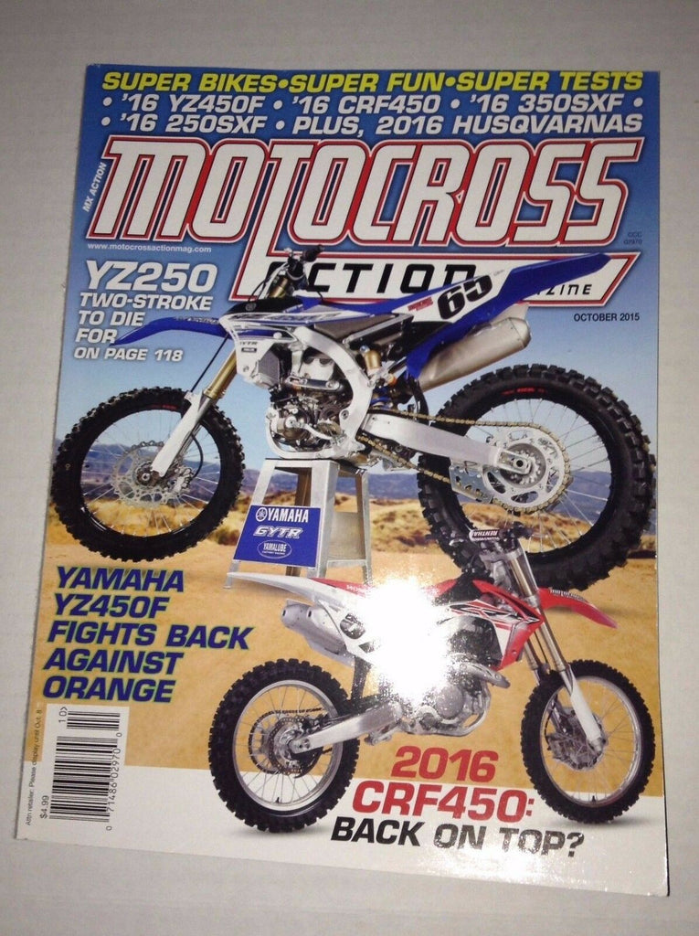 Motocross Action Magazine YZ250 & CRF450 Yamaha October 2015 040117NONRH