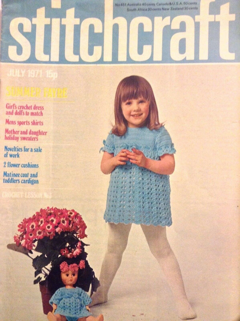 Stitchcraft Magazine Summer Fayre Girl's Crochet July 1971 052018nonrh