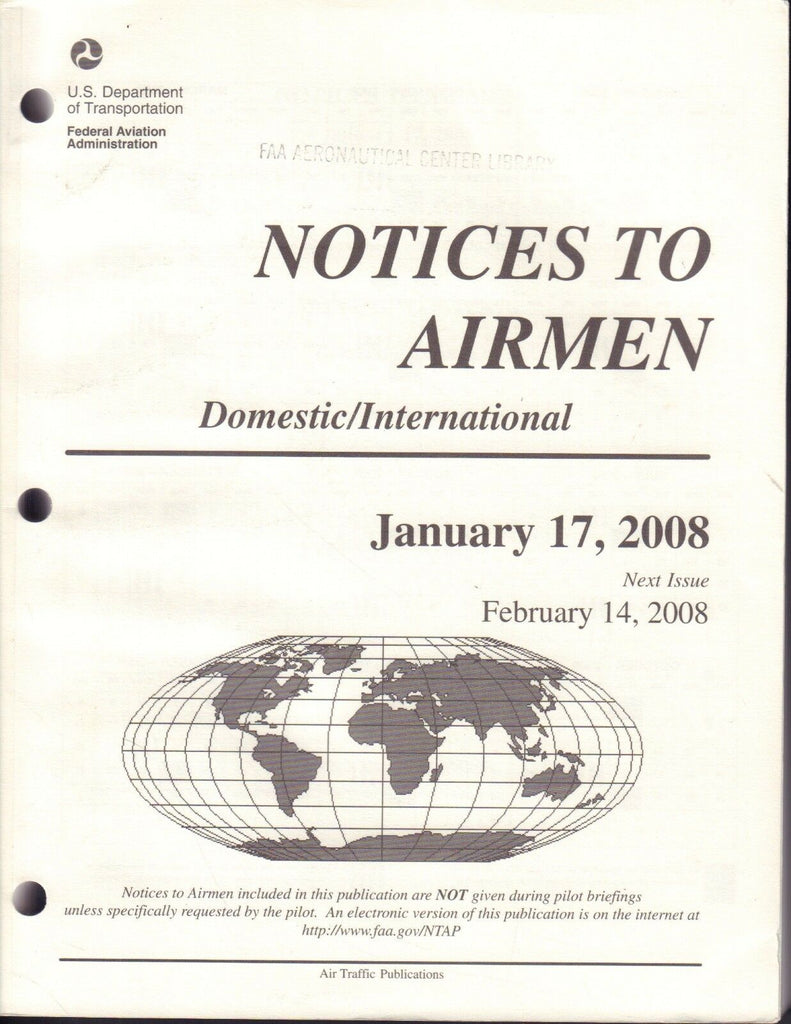 Notices To Airmen January 17 2008 USDOT FAA Library 090617FAA3