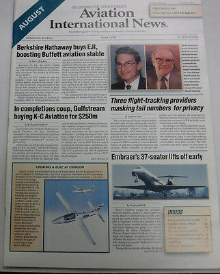 Aviation International News Magazine Berkshire Hathaway August 1998 FAL 072115R