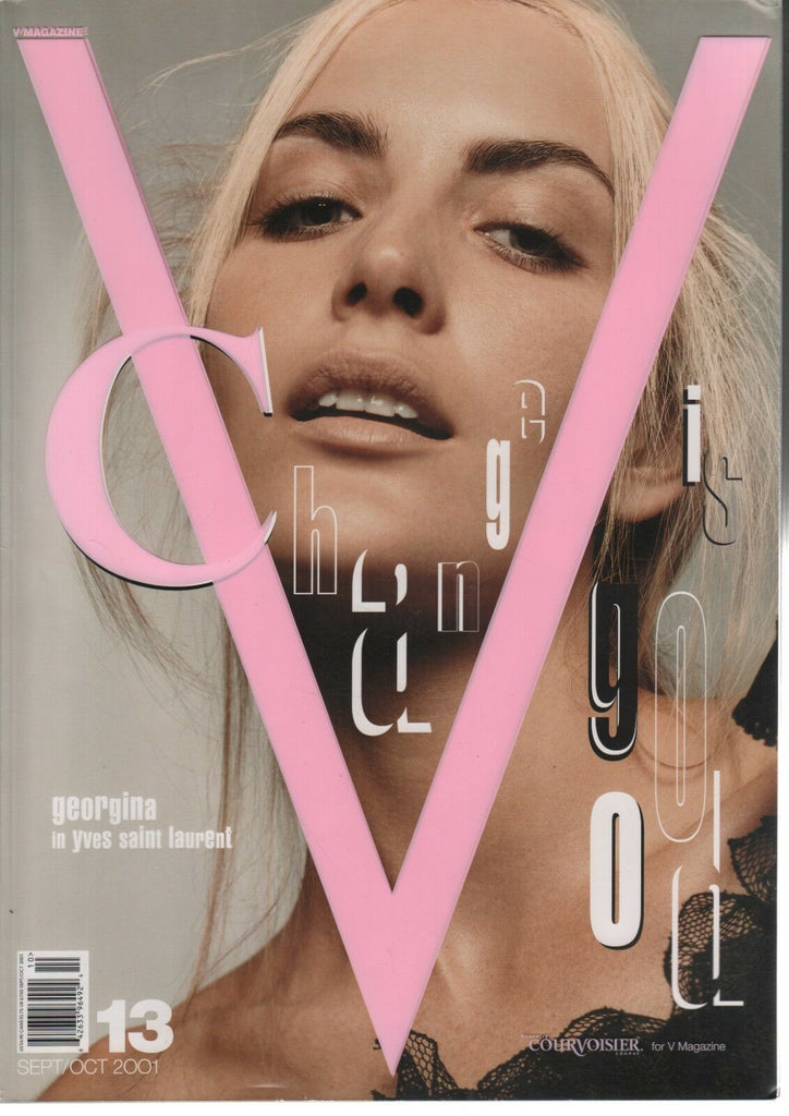 V September October 2001 Georgina Yves Saint Laurent 16.5x12" Magazine
