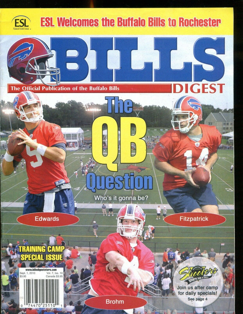 Buffalo Bills Digest September 1 2010 Training Camp Issue EX 010417jhe