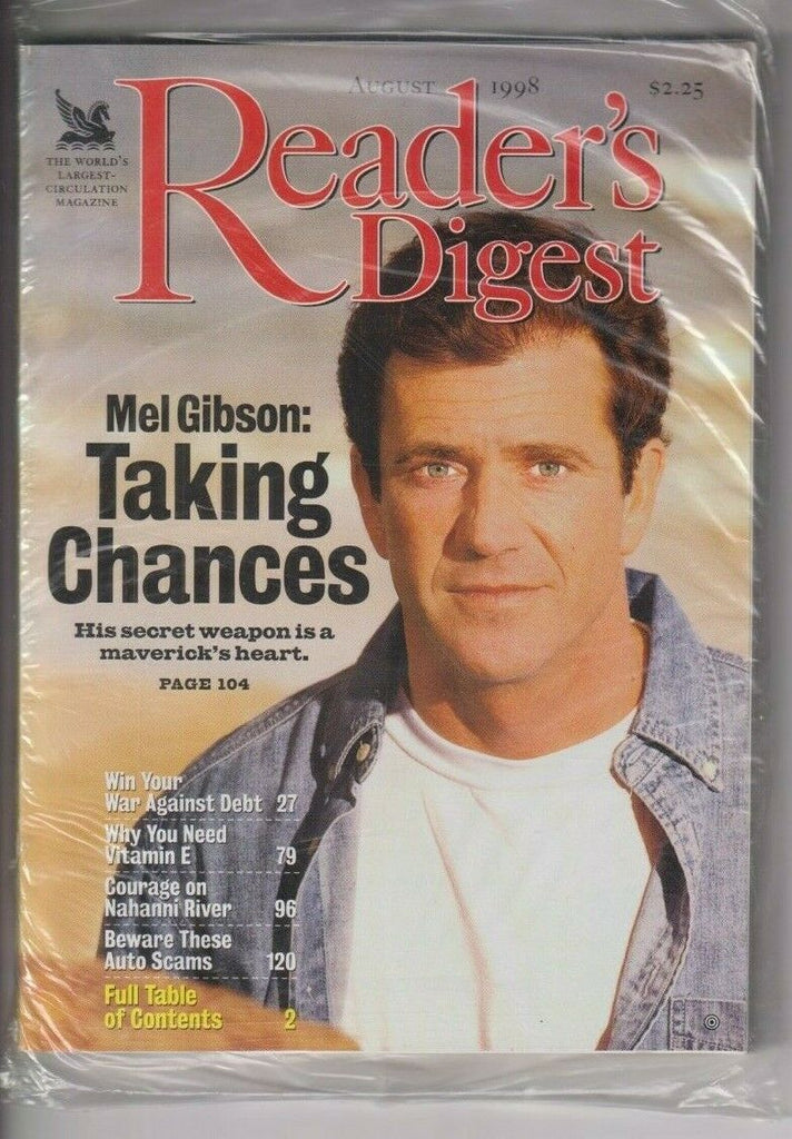 Reader's Digest Mag Mel Gibson Taking Chances August 1998 SEALED 111619nonr2