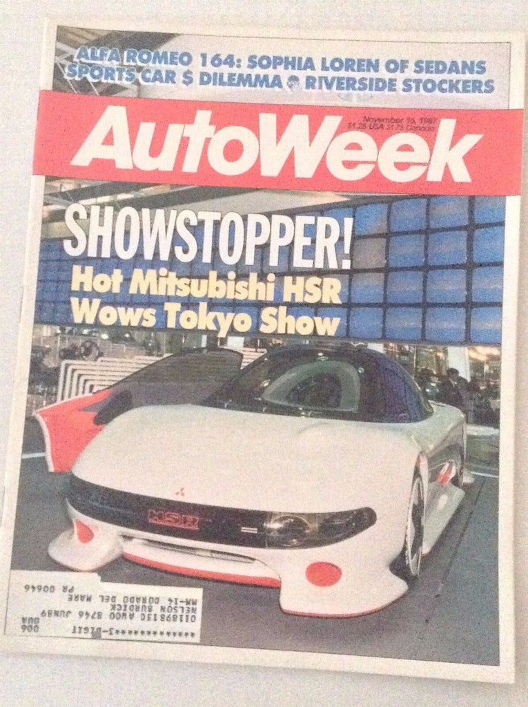 Autoweek Magazine Mitsubishi HSR Tokyo Show November 16, 1987 011717RH