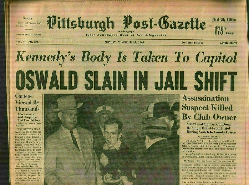 Pittsburgh Post-Gazette Nov 25 1963 John F Kennedy Assassination JFK 020320AME