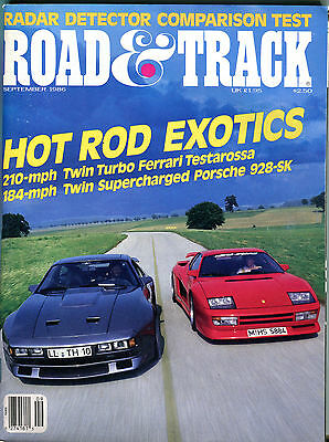 Road & Track Magazine September 1986 Ferrari Testarossa Porsche VGEX 010516jhe