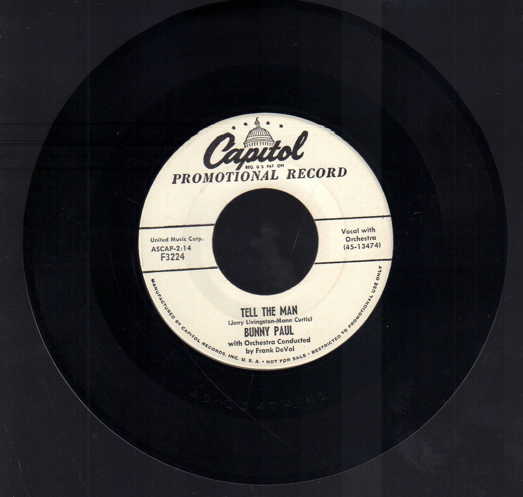 Bunny Paul Take A Chance Capitol Records WLP 45 RPM Vinyl 45AME