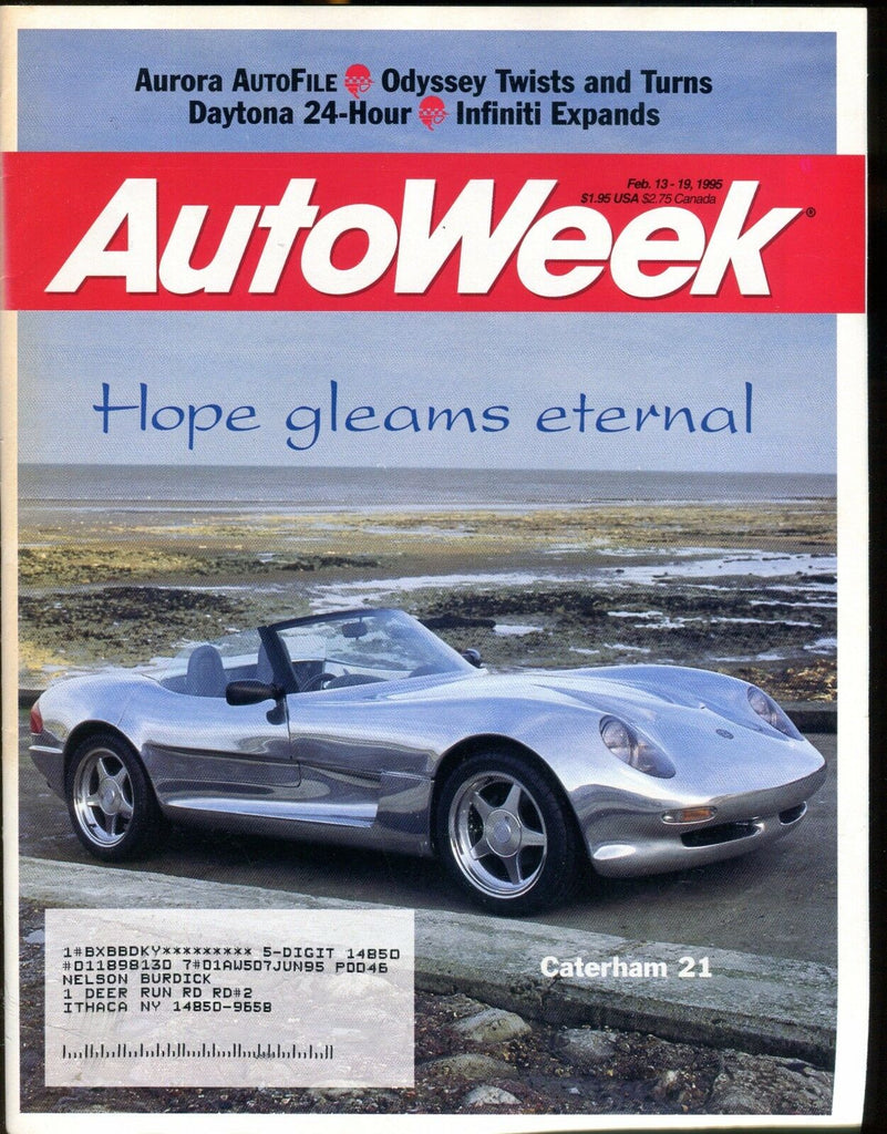 AutoWeek Magazine February 13-19 1995 Caterham 21 EX w/ML 022717nonjhe