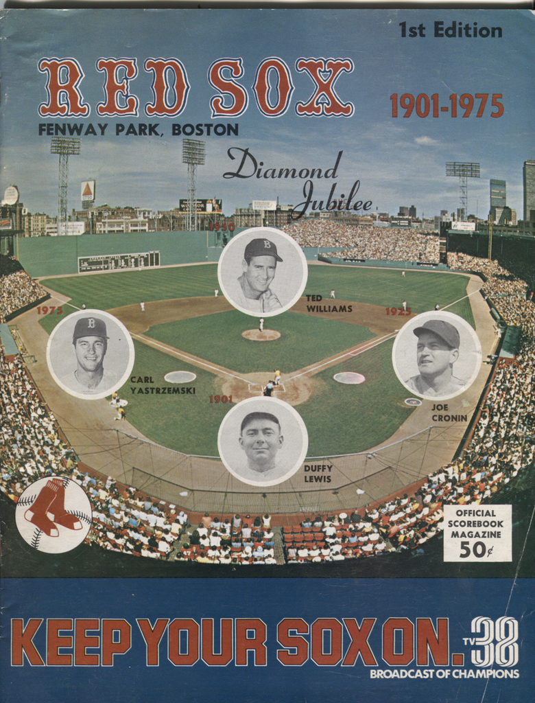 Boston Red Sox 1st Ed 1901-1975 Scorebook Mag Ted Willaim Carl Yaz 033120DBE