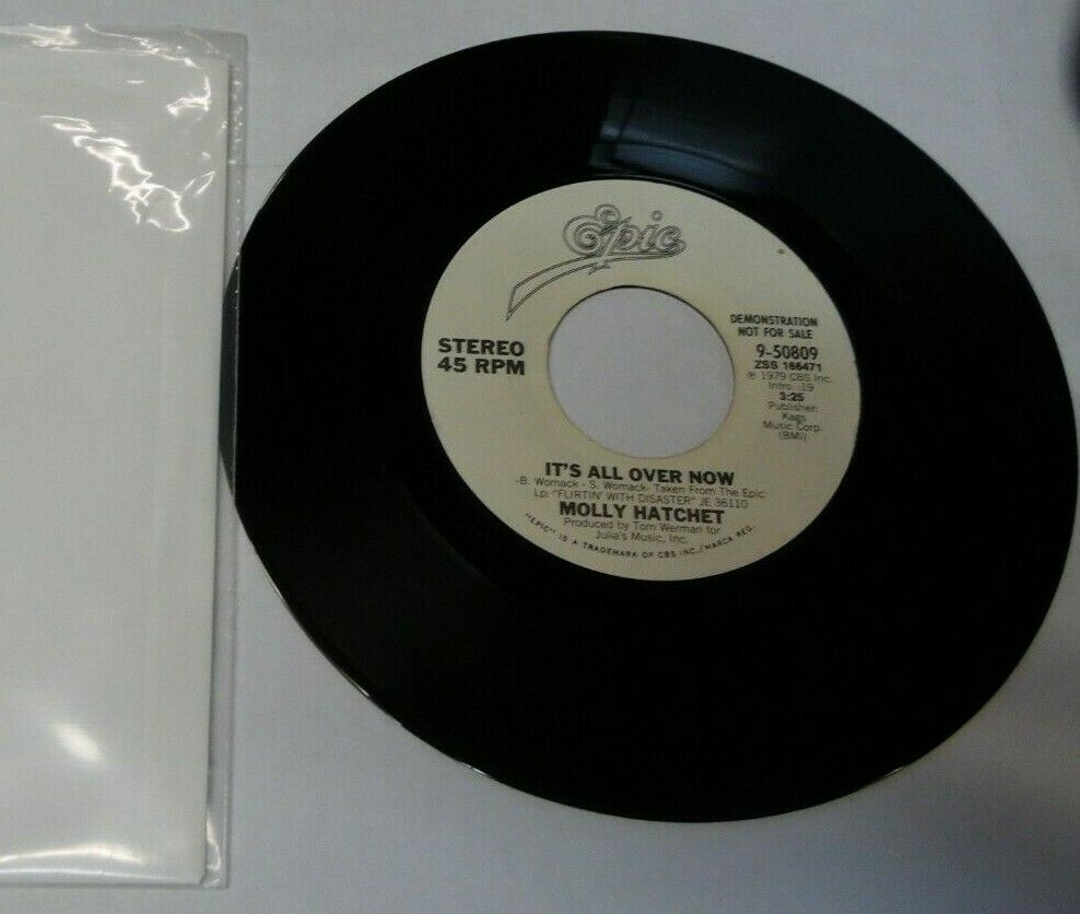 Molly Hatchet It's all over bnow 45RPM DEMO 1979 022220LLE45