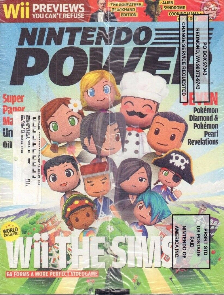 Nintendo Power April 2007 Wii The Sims, Pokemon Diamond, Alien 020817DBE