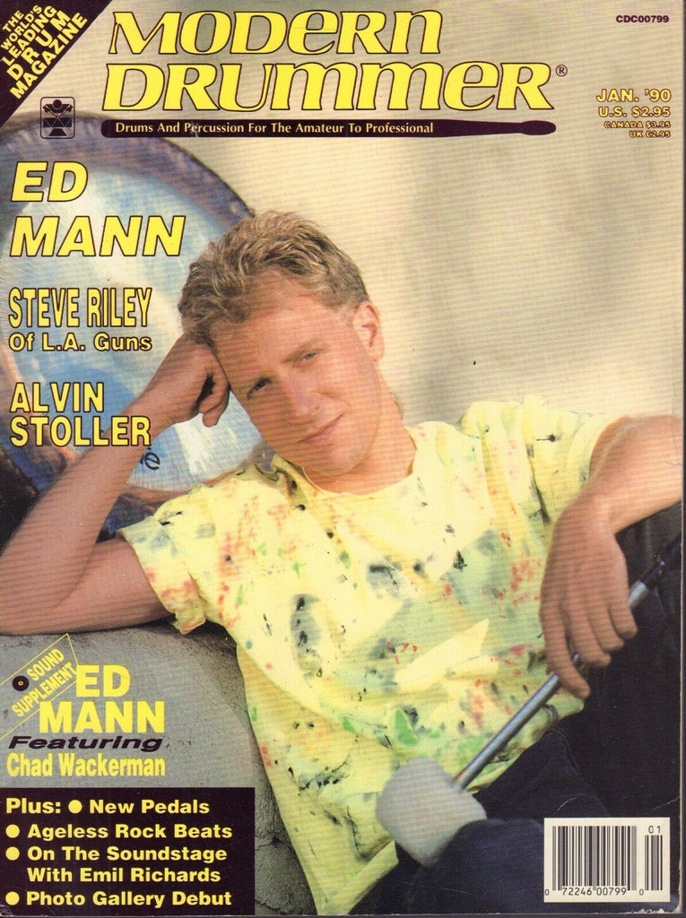 Modern Drummer January 1990 Ed Mann, Steve Riley, Alvin Stroller 040717nonDBE2