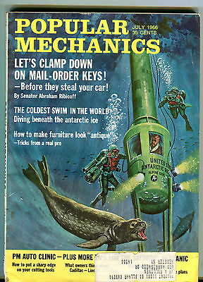 Popular Mechanics Magazine July 1966 Coldest Swim In The World VG 033116jhe