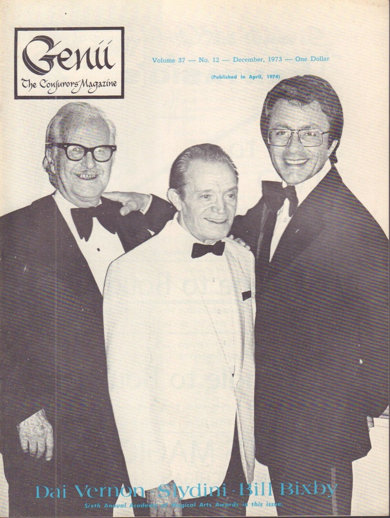Genii Magic Magazine December 1973 Slydini, Bill Bixby , Dai Vernon 092917nonDBE