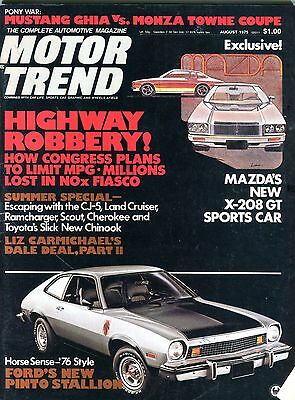 Motor Trend Magazine August 1975 Mazda X-208 EX No ML 090816jhe