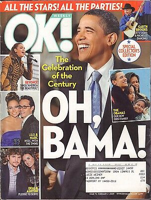 OK! Weekly February 2 2009 Obama, J.Lo, Demi Moore, Beyonce w/ML VG 061616DBE