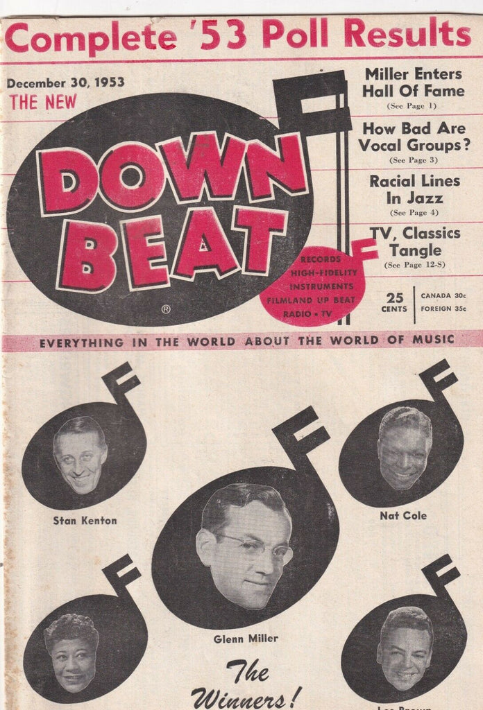 Down Beat Mag Stan Kenton '53 Poll Results December 30, 1953 101219nonr