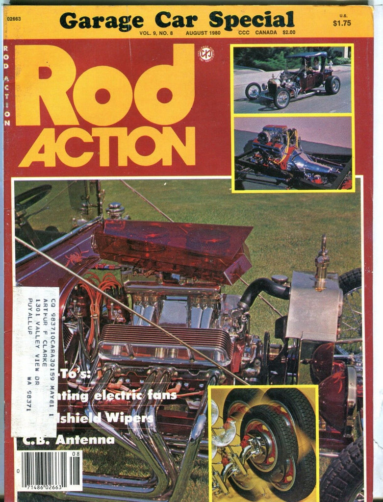 Rod Action Magazine August 1980 Garage Car Special EX w/ML 031317nonjhe