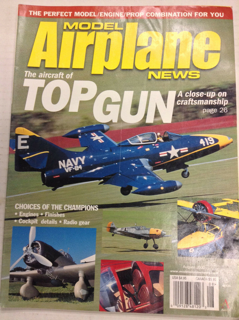 Model Airplane News Magazine Top Gun Engine To Airframe August 2000 041517nonrh
