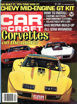 Car Craft Magazine December 1977 Corvettes On The Move EX 022316jhe
