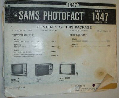 Sams Photofact Magazine Admiral Chassis T1K6 Sears No.1447 December 1974 022515r