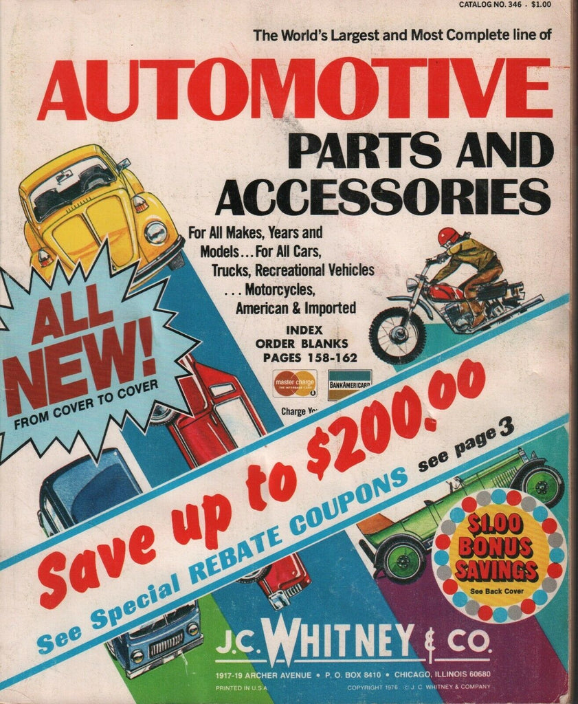 JC Whitney Automotive Parts & Accessories Catalog lot of 8 1970's 050319DBT2