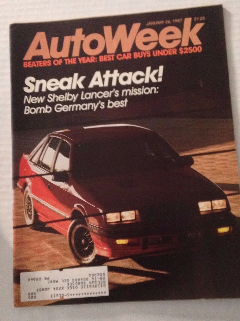 Autoweek Magazine Shelby Lancer's Mission January 26, 1987 011617rh