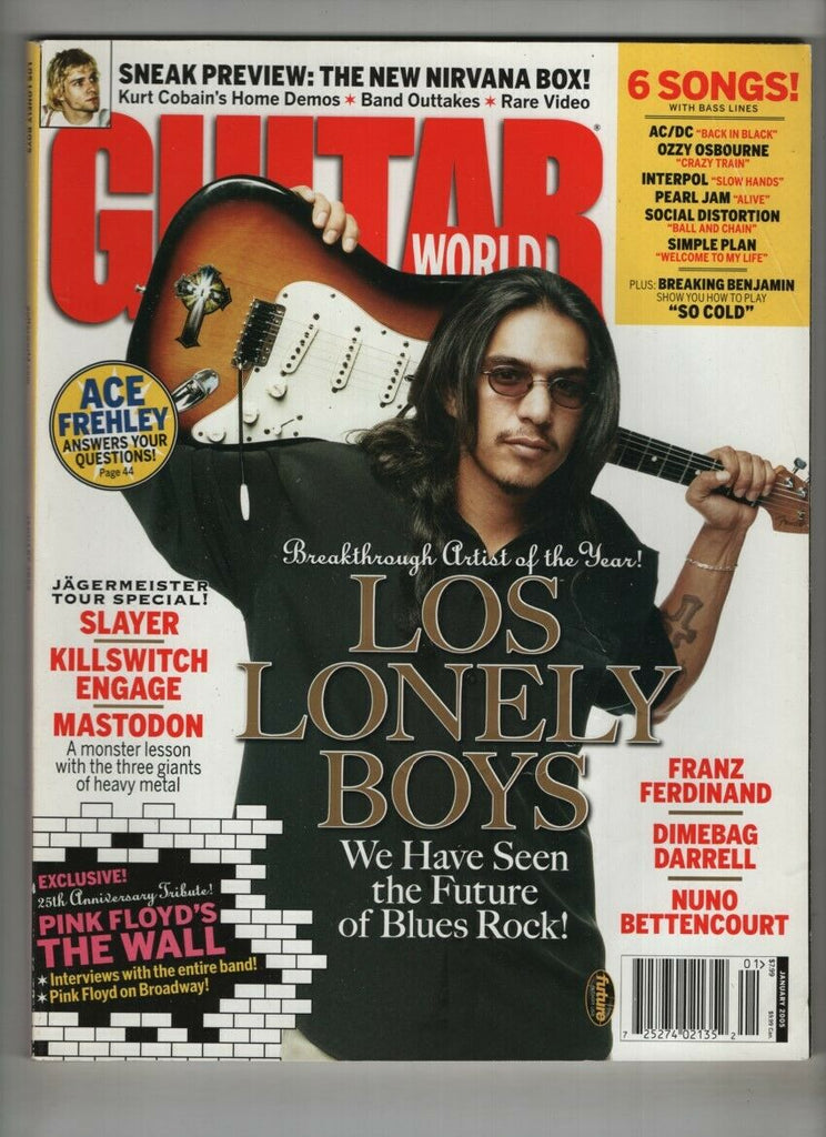 Guitar World Mag Los Lonely Boys Slayer Kurt Cobain January 2005 113120nonr