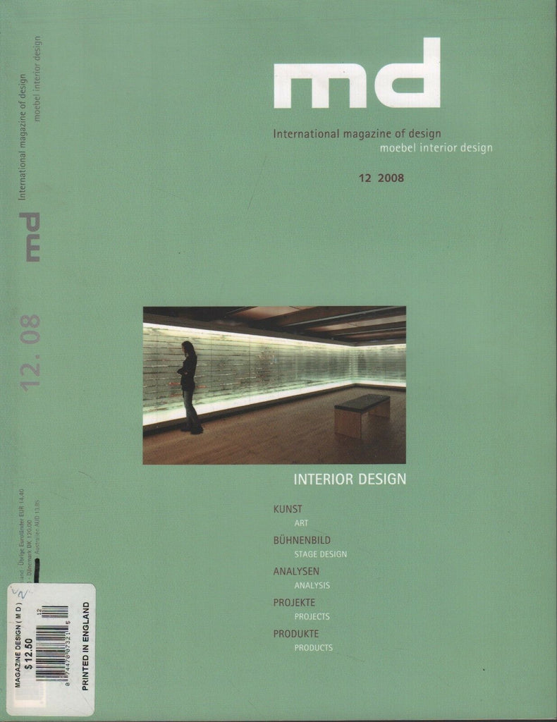 International Magazine of Design December 2008 German Kunst Buhnenbild 102218DBE
