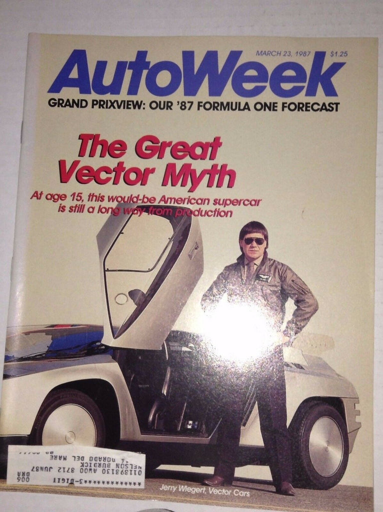 Autoweek Magazine Jerry Wiegert Grand Prixview March 23, 1987 011717RH