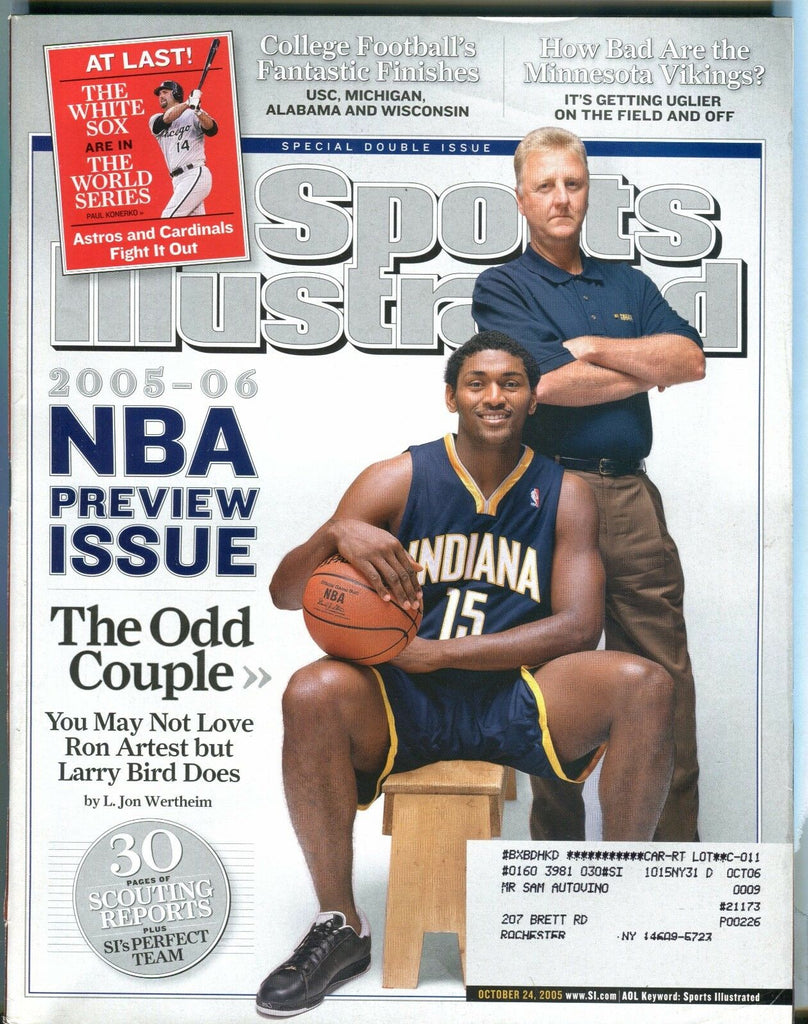 Sports Illustrated Magazine October 24 2005 Ron Artest EX w/ML 030817nonjhe