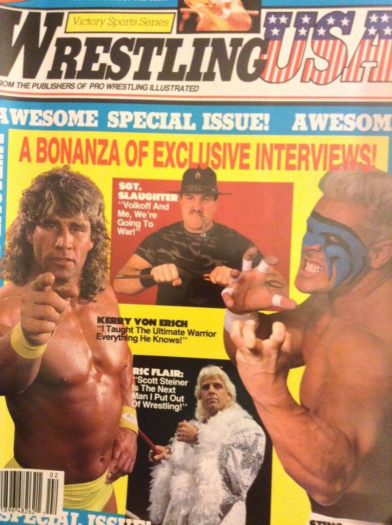 Wrestling USA Magazine Sgt. Slaughter Kerry Von Erich February 1991 041818nonrh