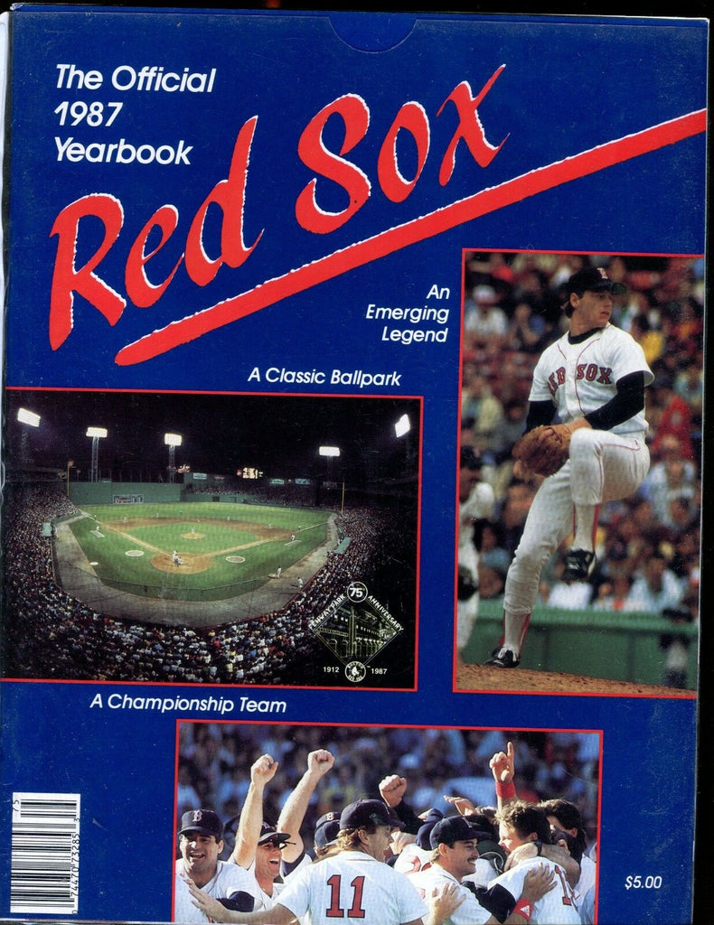 1987 Boston Red Sox Yearbook Roger Clemens EX 012817jhe