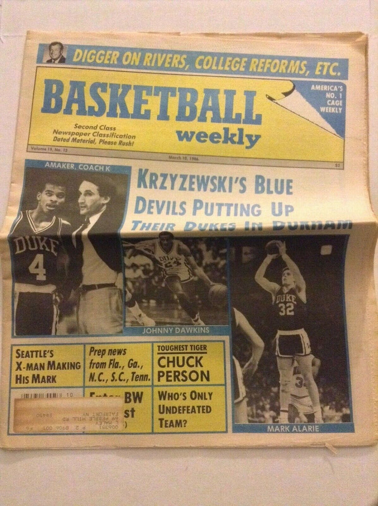 Basketball Weekly Johnny Dawkins Mark Alarie March 10, 1986 091119nonrh