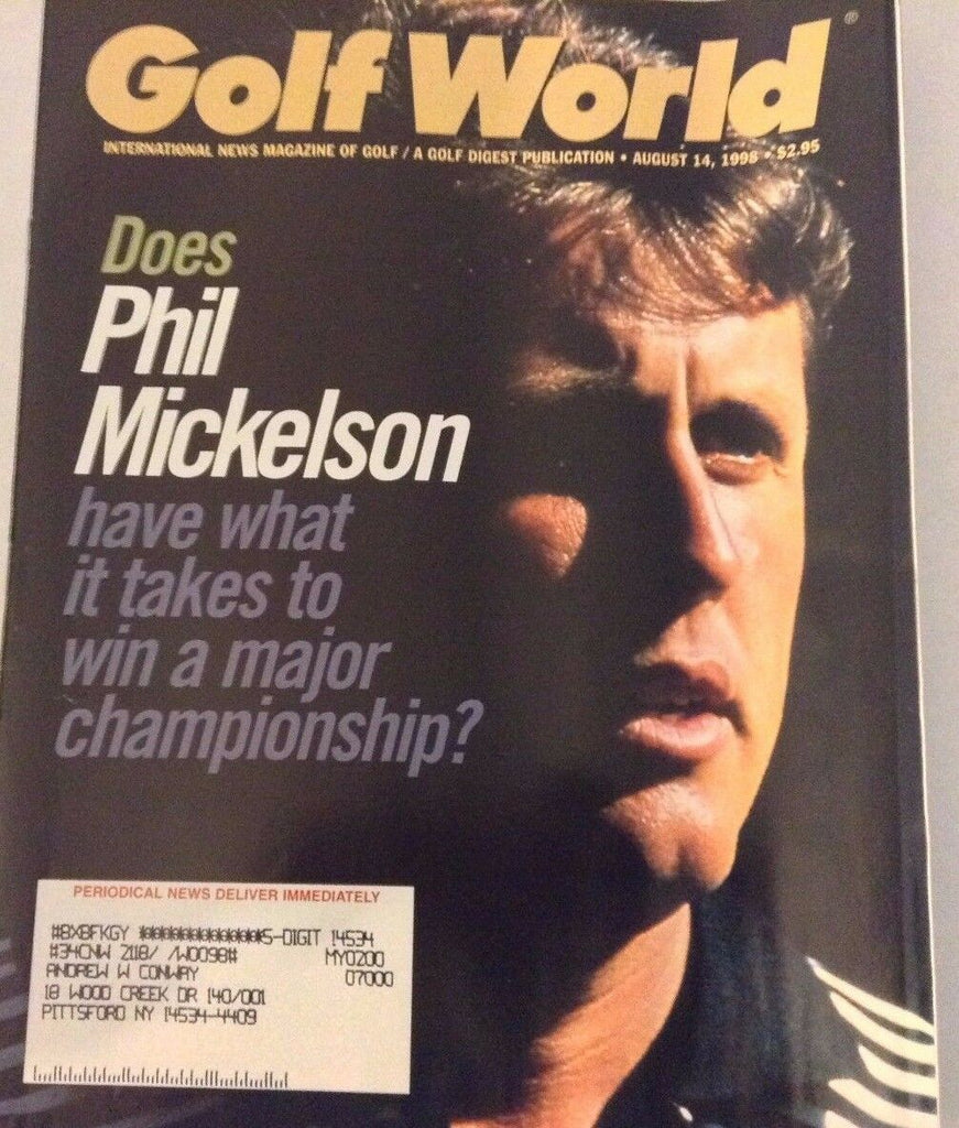 Golf World Magazine Phil Mickelson August 14, 1998 072917nonrh