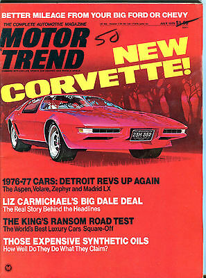 Motor Trend Magazine July 1975 New Corvette! VGEX 020416jhe