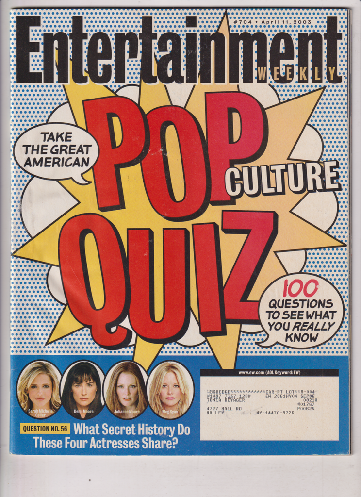 Entertainment Weekly Pop Culture Quiz April 11 2003 011320nonr