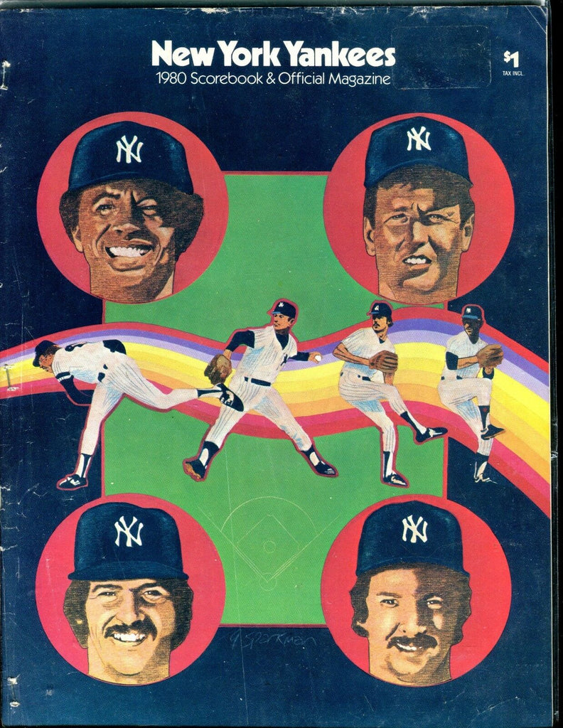 1980 New York Yankees Scorebook/Official Magazine VG 010417jhe