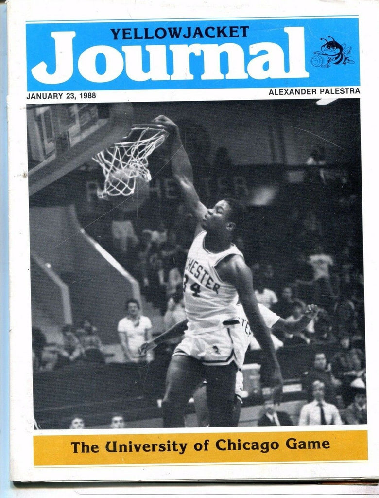 Yellowjacket Journal Magazine January 23 1988 vs. U of Chicago EX 053117nonjhe