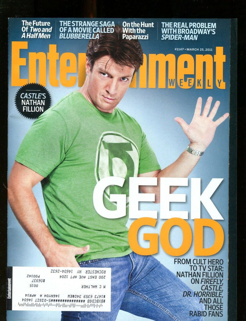 Entertainment Weekly Magazine March 25 2011 Nathan Fillion EX w/ML 011217jhe