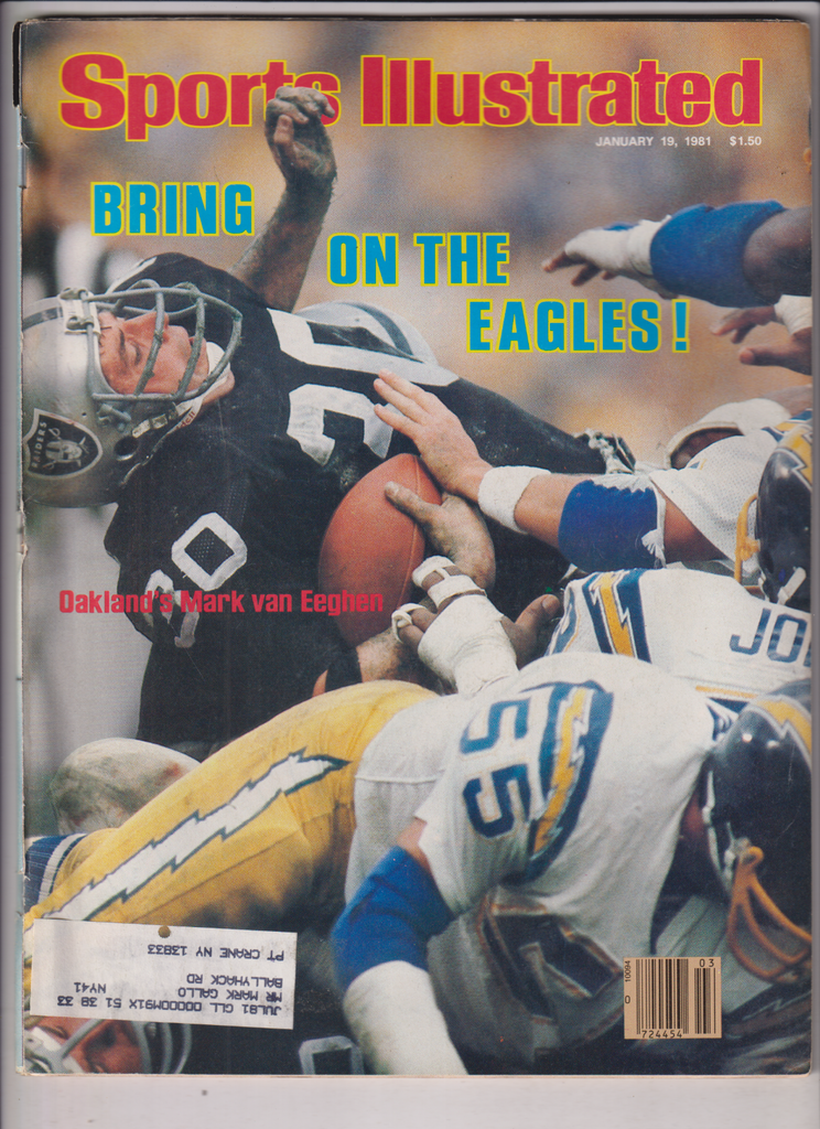 Sports Illustrated Mag Mark Van Eeghen January 19, 1981 011120nonr