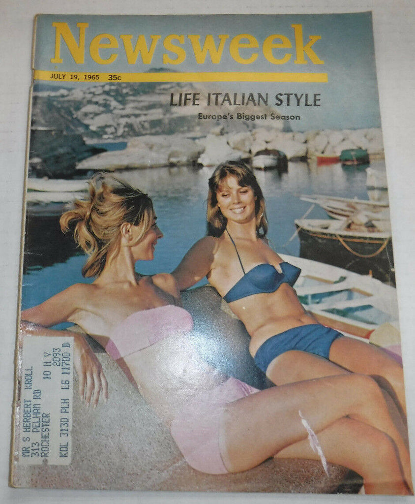 Newsweek Magazine Life Italian Style July 19, 1965 101116R