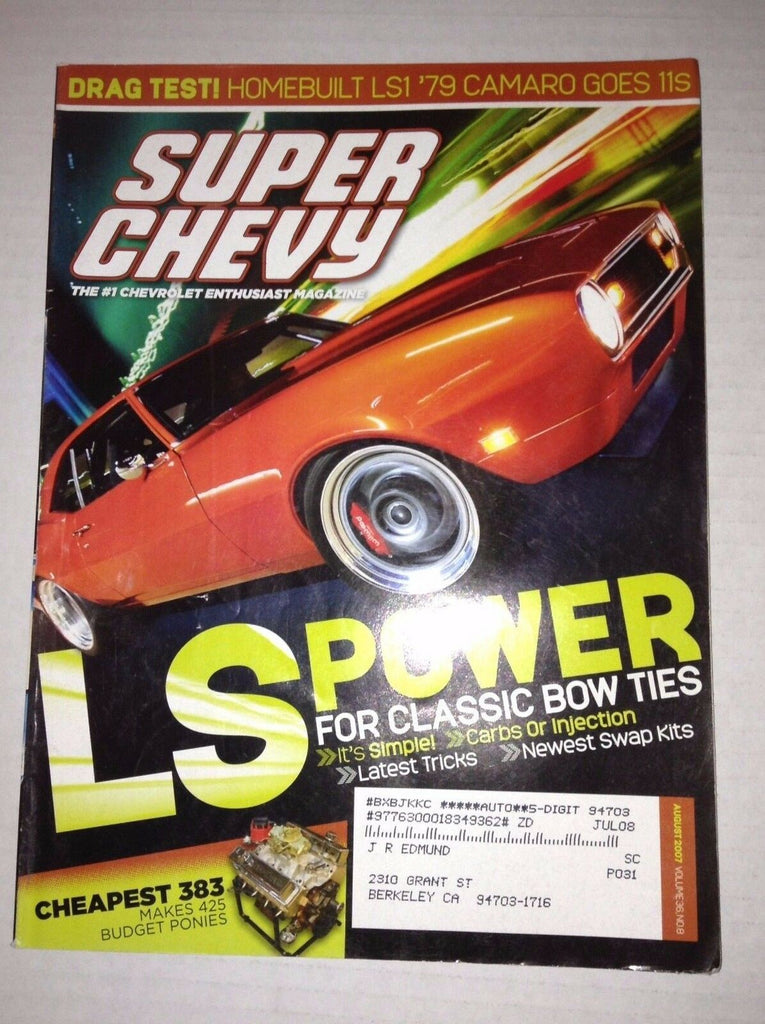 Super Chevy Magazine LS Power For Classic Bow Ties August 2007 030417NONRH