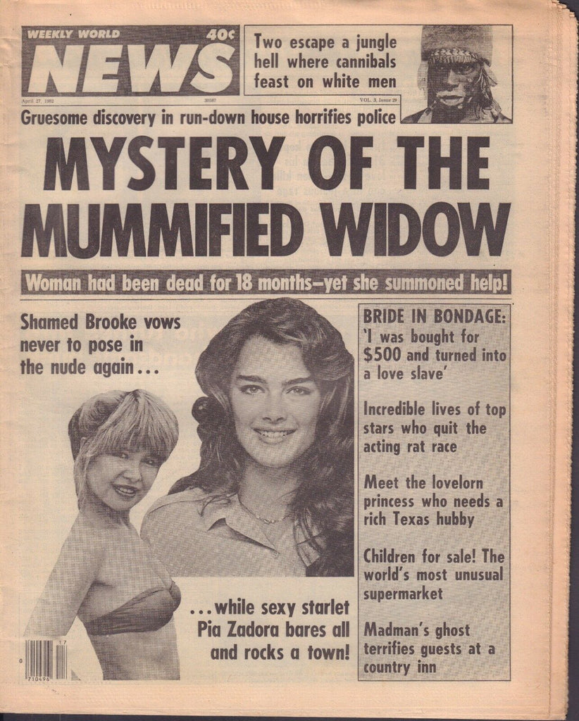 Weekly World News April 27 1982 Brooke Shields, Pia Zadora 092117DBE