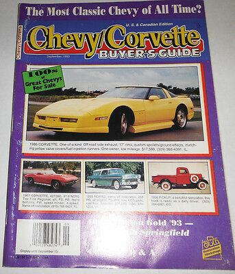 Chevy Corvette Magazine 1986 Corvette September 1993 080814R