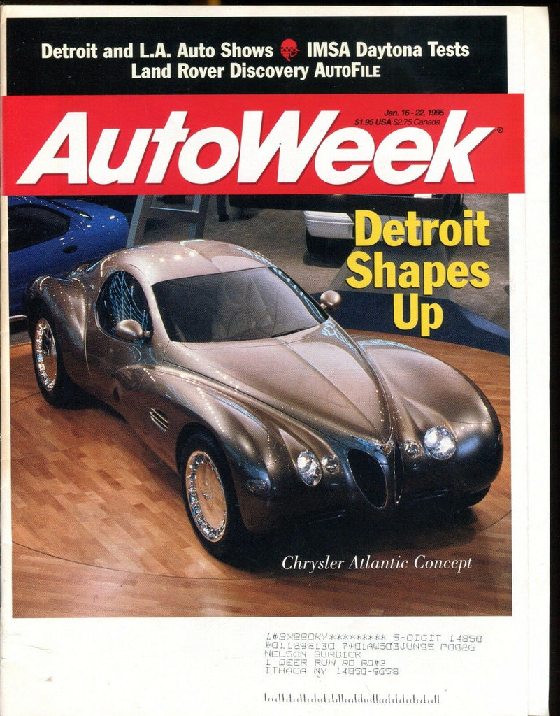 AutoWeek Magazine January 16-22 1995 Chrysler Atlantic EX w/ML 022717nonjhe