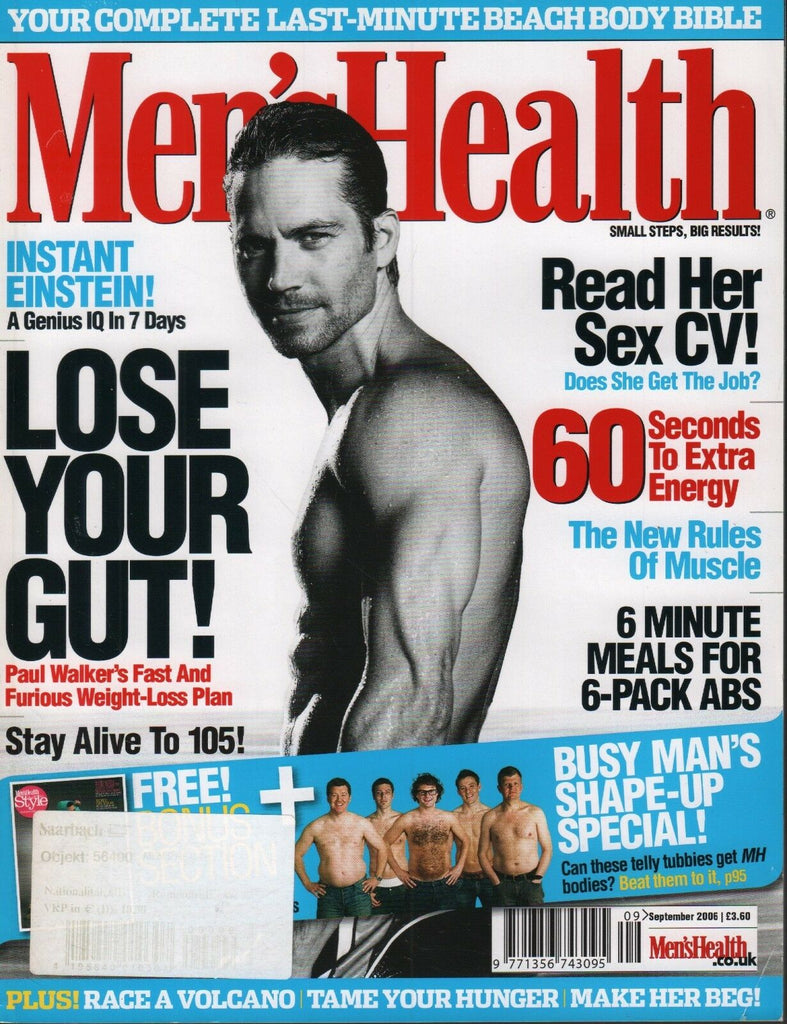 Men's Health UK September 2006 Paul Walker Ateve Lippman 111918DBE