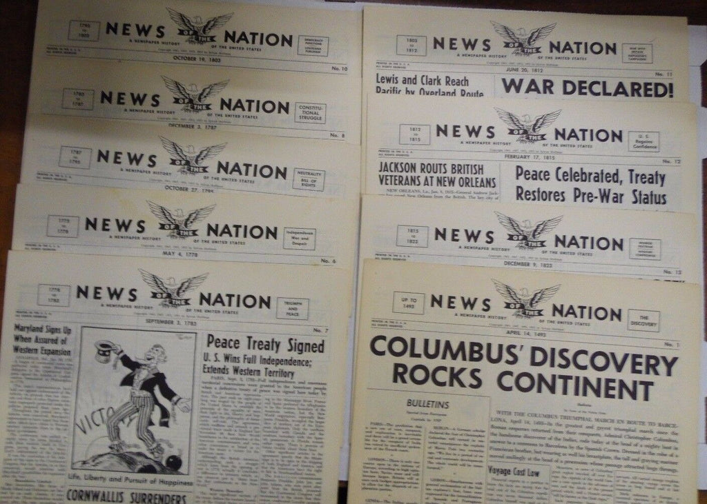 News of The Nation Lot of 42, Famous Headlines, Lincoln, Columbus 013119DBT3