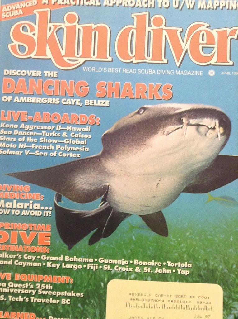 Skin Diver Magazine Dancing Sharks April 1996 061018nonrh