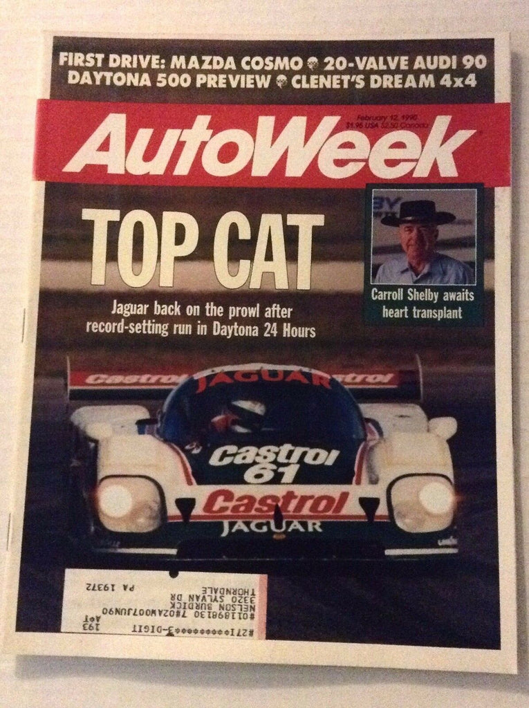 Autoweek Magazine Magazine Carroll Shelby Daytona 500 February 12, 1990 011717RH